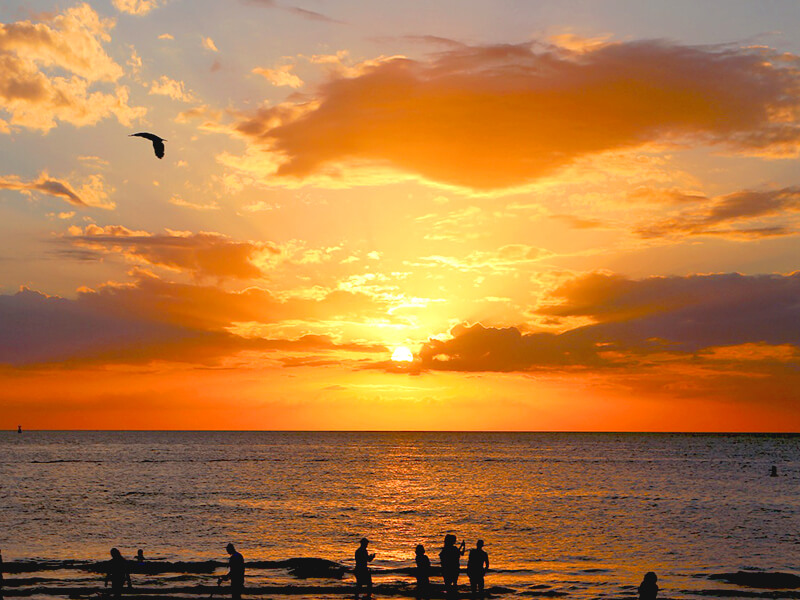 クリアウォータービーチの夕日