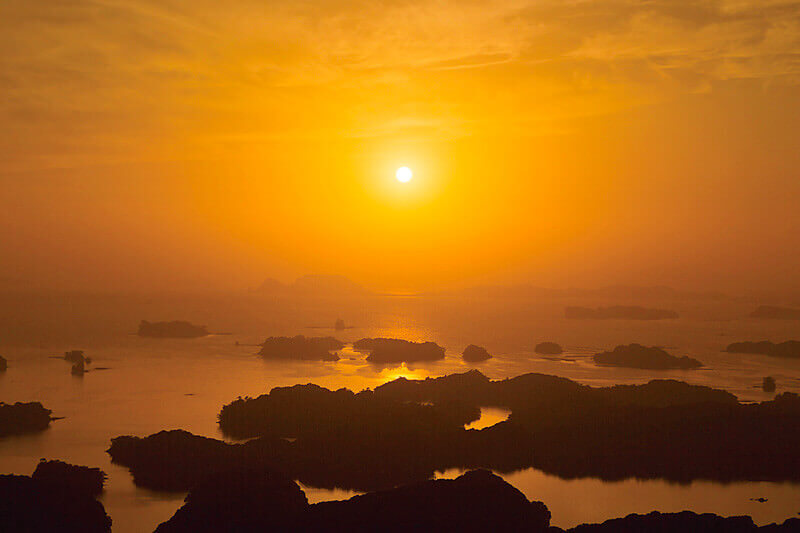 展海峰からの九十九島 夕日