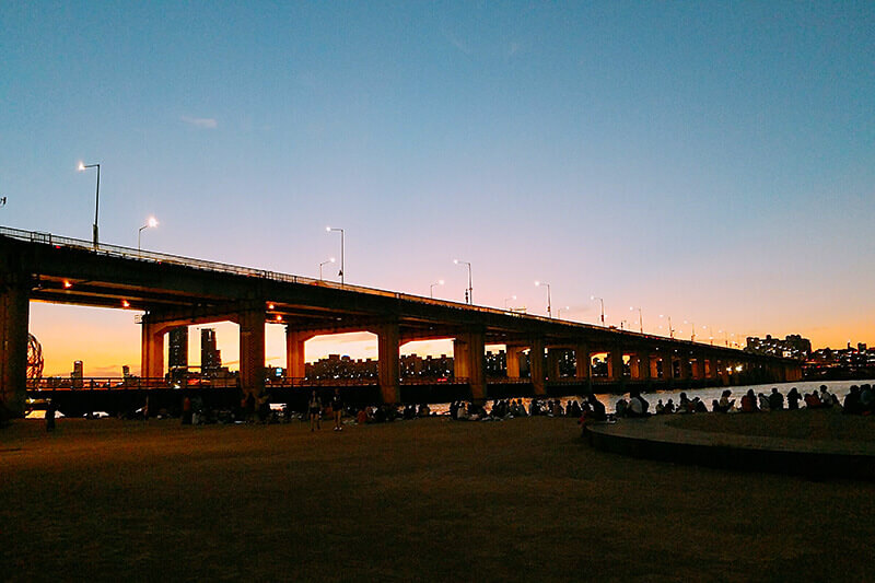汝矣島漢江公園 夕暮れ