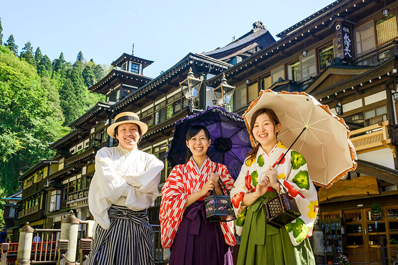 銀山温泉の貸し衣装体験