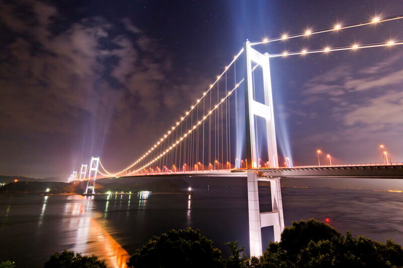 来島海峡大橋ライトアップ