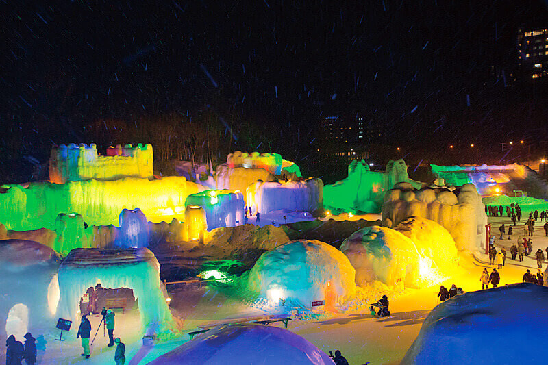層雲峡氷瀑まつり 層雲峡氷瀑祭り ライトアップ 2014